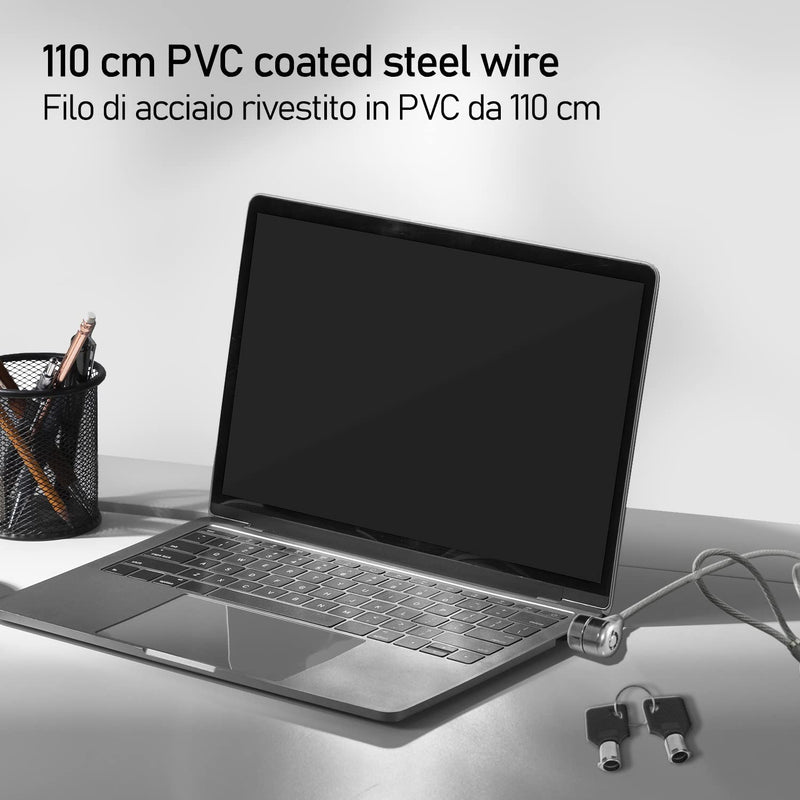 Cavo di Sicurezza Acciaio antifurto 110 cm per Notebook