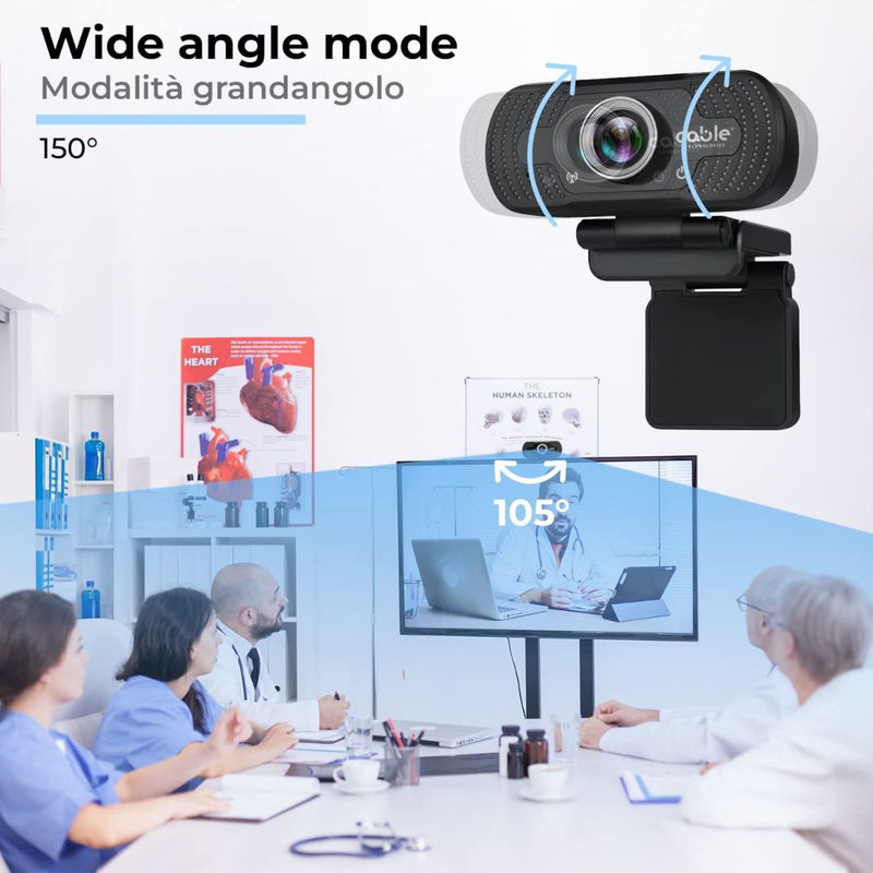Webcam PC con Microfono Full HD 1080p