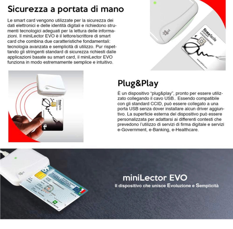 lettore di smart card lettore carta regionale nazionale dei servizi CRS CNS Firma digitale smart card reader plug play driver infocert tessere rfid usb token carta identita elettronica nfc cie id pc windows mac  